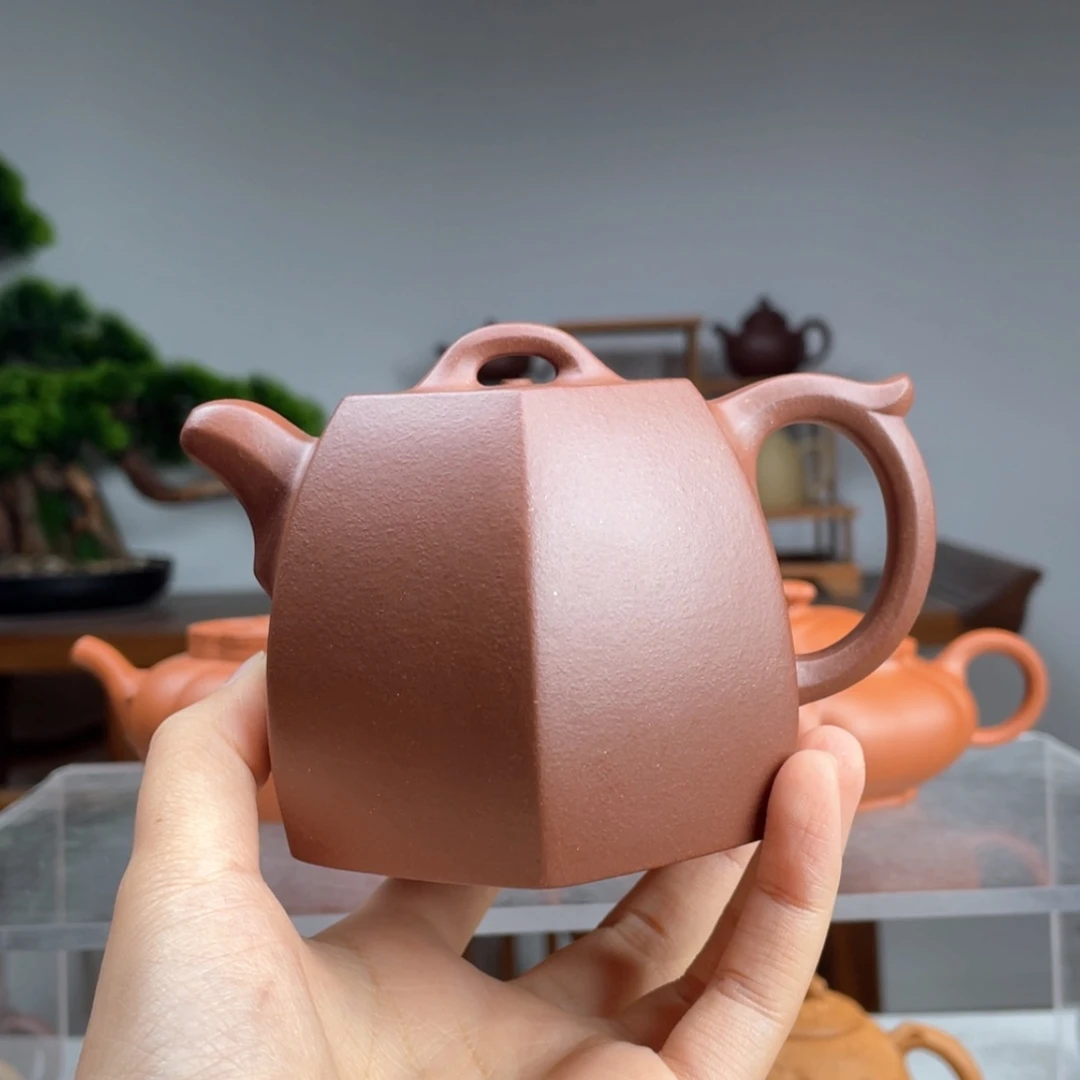 【闪购商品】茶壶紫砂天*合底槽青六方铜坨容量240cc