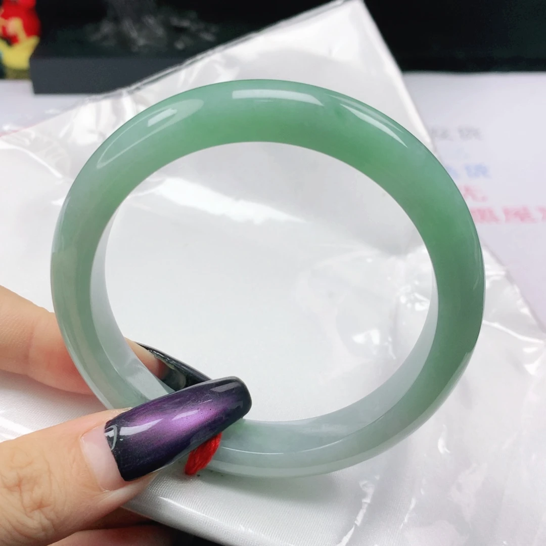 开***瑶未镶嵌手镯翡翠翡翠60.5半山水正圈