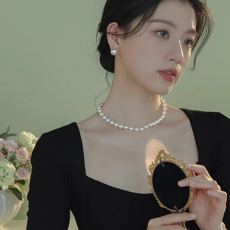 铜合金项链 珍尚银仿珍珠项链女轻奢生日母亲节礼物送妈妈