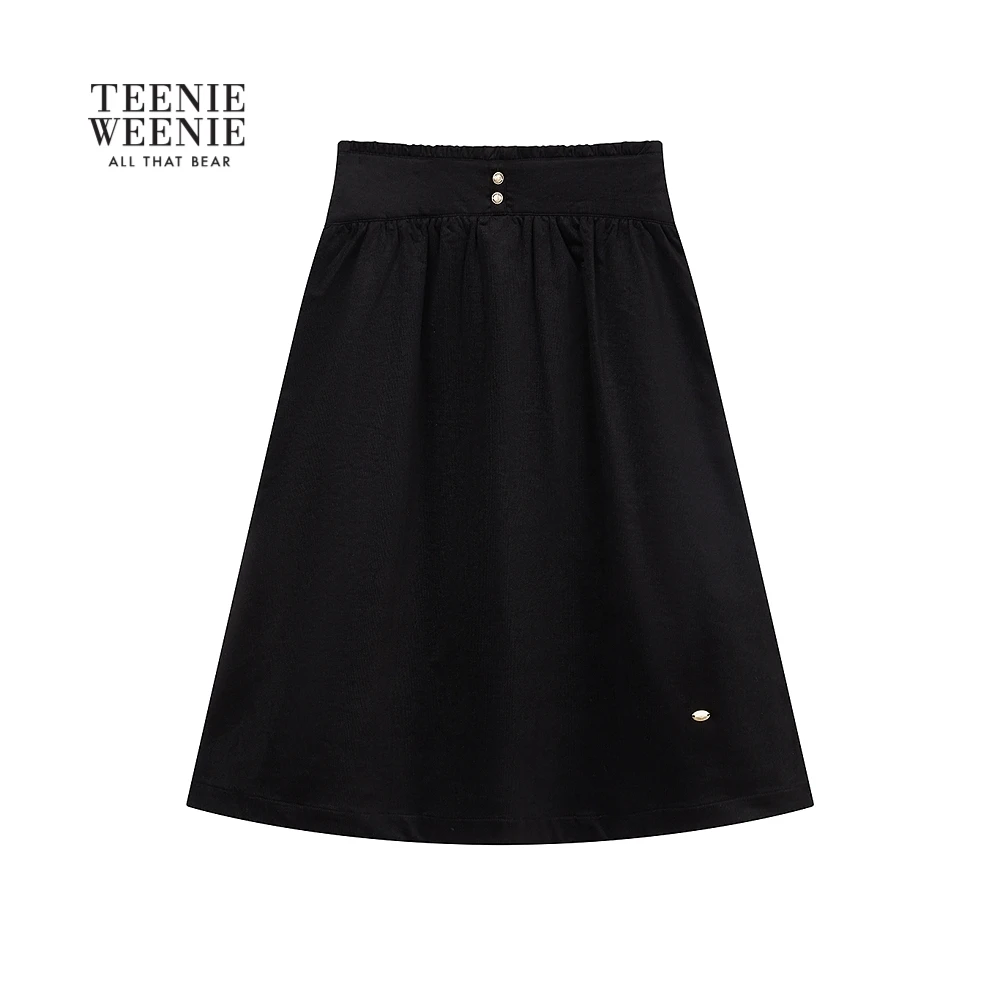 TeenieWeenie小熊女装半身裙25冬新款中长款喇叭裙TTWH258CC2B