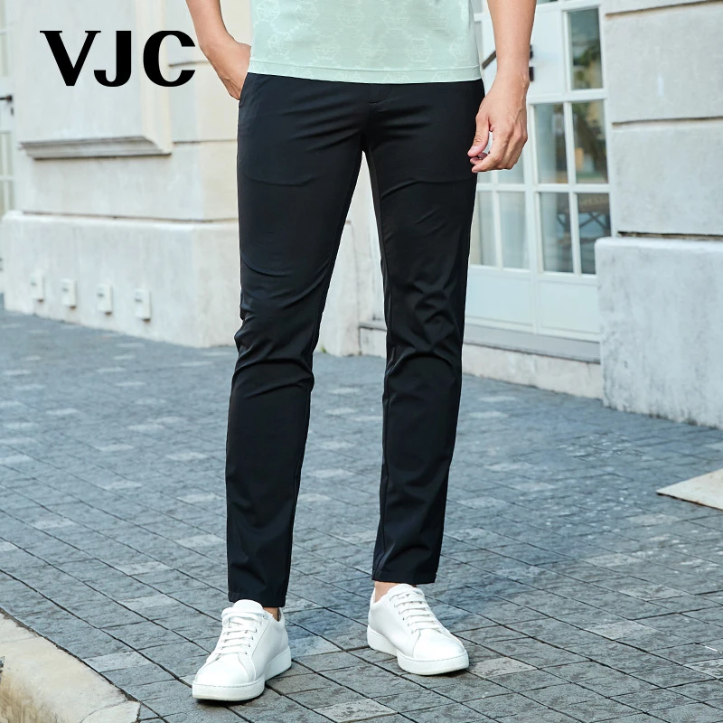 VJC/威杰思 2025春夏新款男士时尚针织休闲长裤潮流刺绣B24BP3506