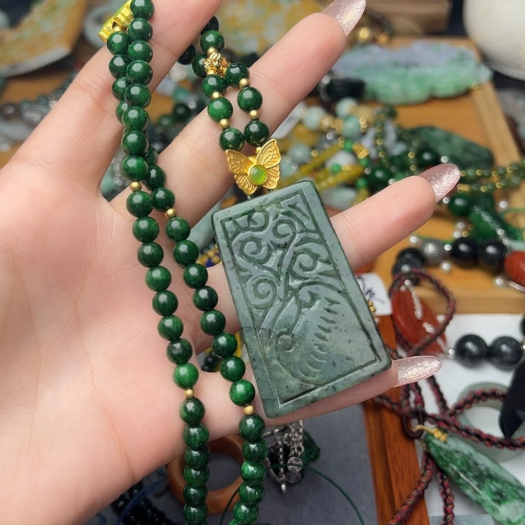 翡翠颈饰未镶嵌吊坠35