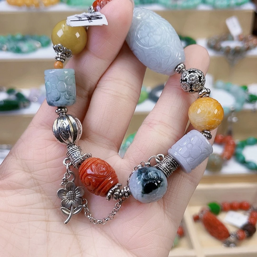 鸥***迹未镶嵌手链翡翠手链