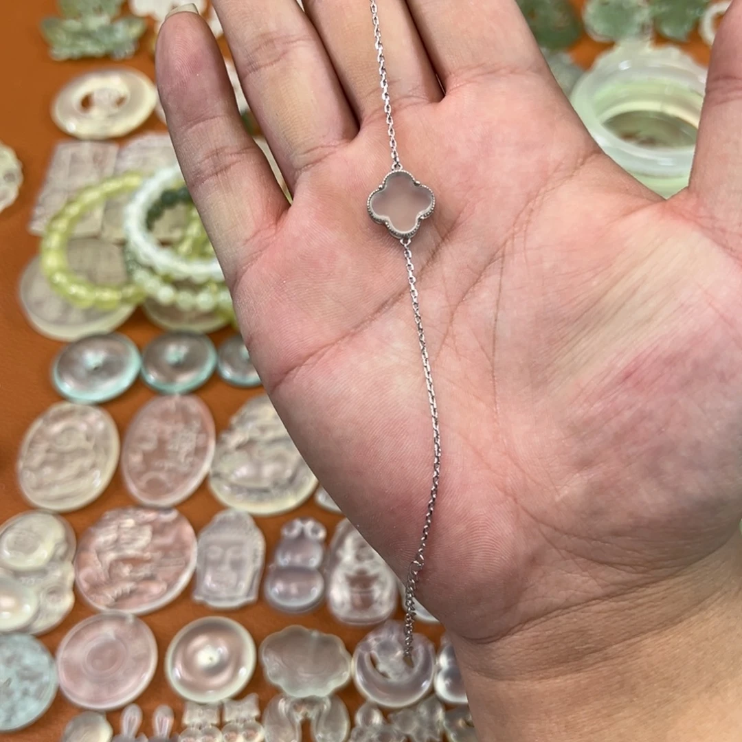 蛇纹石玉银S925镶嵌多样性随机发一