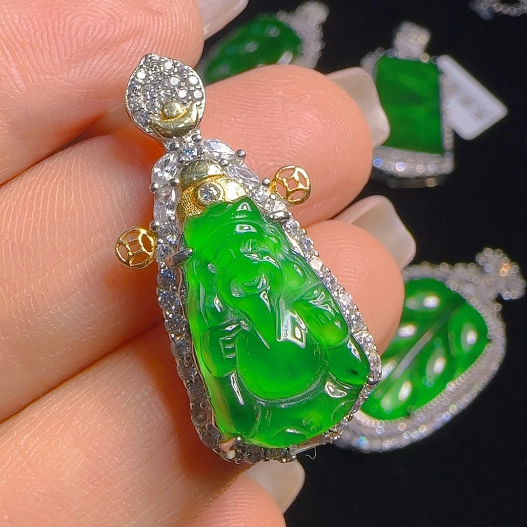 翡翠吊坠(赠链)银S925镶嵌