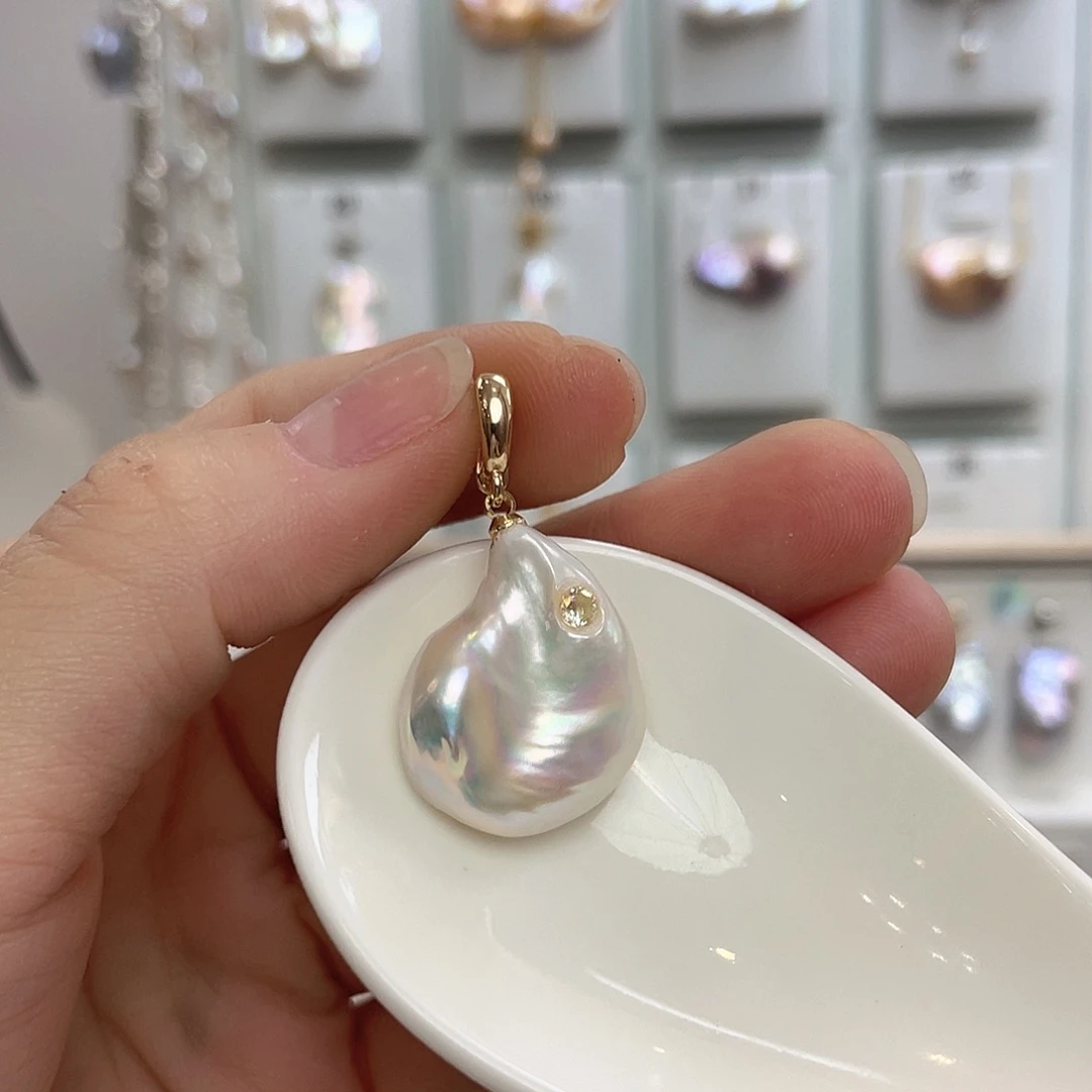 淡水珍珠银S925镶嵌颈饰时****沙