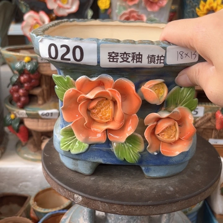 紫砂花盆粗陶材质多肉花盆