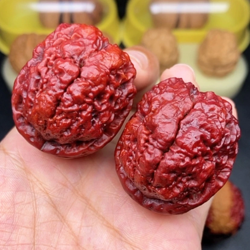 【闪购商品】文玩核桃把件42尺红彩老蟾头