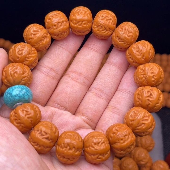 猴头核桃吊坠17麻花串绿