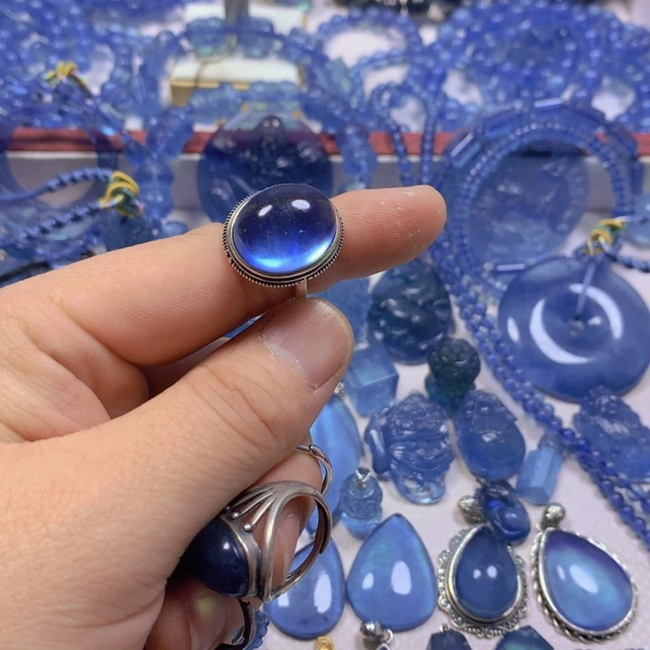 海蓝宝石颈饰银S925镶嵌小*班