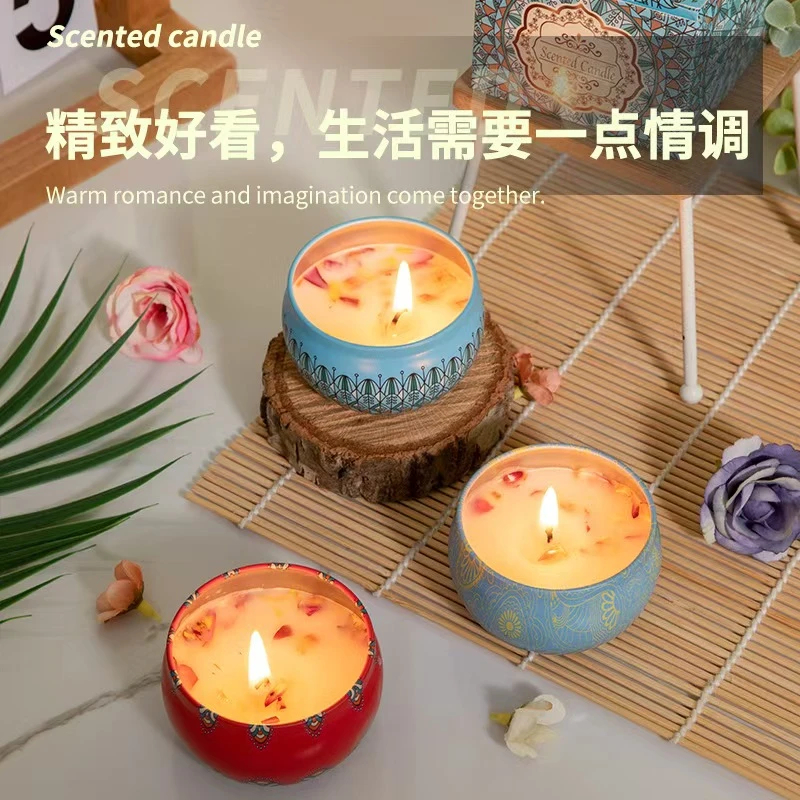 【西藏包邮拍1发5】香薰干花瓣精油蜡烛浪漫居家净化空气