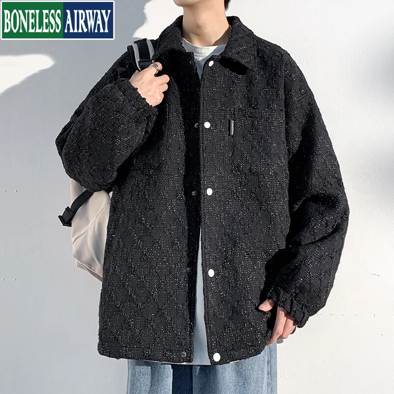 BONELESS AIRWAY小香风格子外套男春秋季高级感痞帅宽松男生夹克