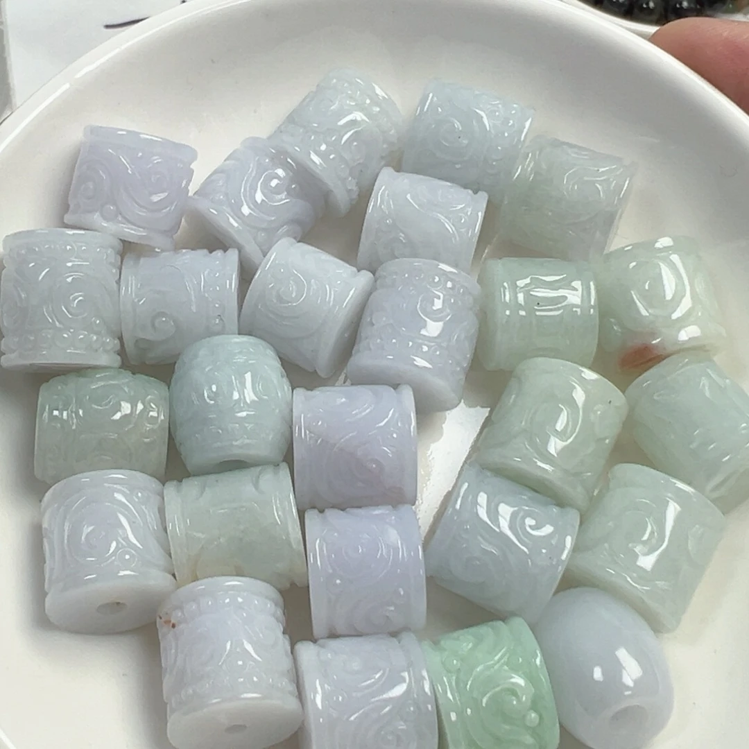翡翠散珠翡翠回纹珠一个可挑