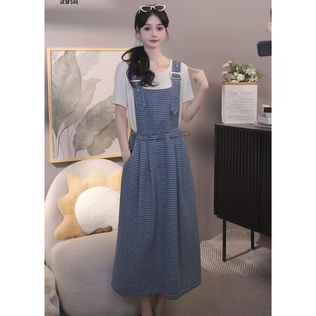 时尚复古气质显瘦A字牛仔背带裙【10059】