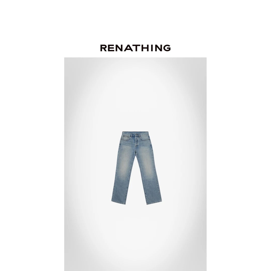 【RENATHING】简约水洗蓝合身版牛仔裤