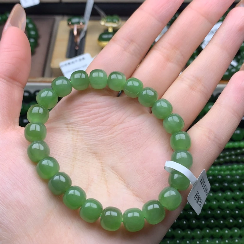 【闪购商品】未镶嵌手串和田玉（碧玉）8-9