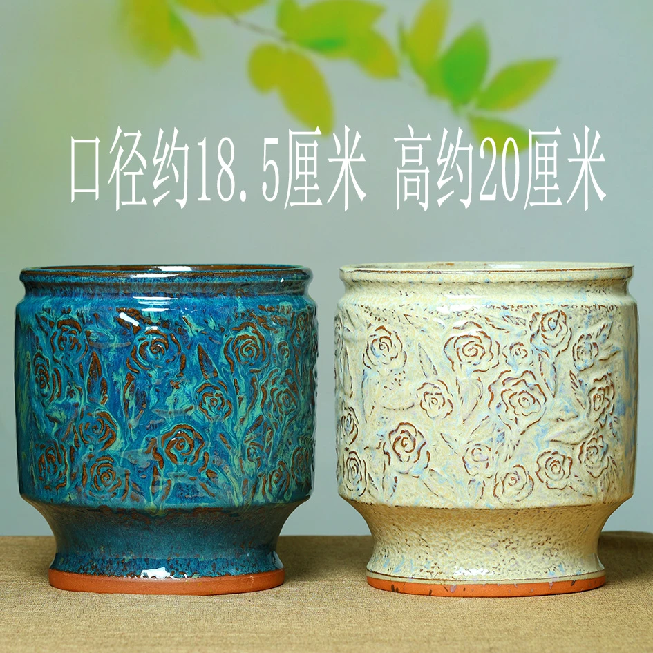 特价有孔多肉花盆粗陶多肉植物法师紫砂兰花陶瓷大号陶罐法师花盆