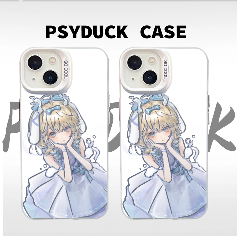 适用苹果华为一加小米简约大耳狗瑶彩银白底卡通动漫防摔手机壳