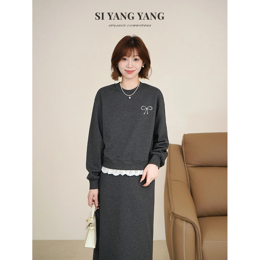斯洋洋SIYANG针织软糯舒适蝴蝶结设计减龄百搭套装TZ508B086SYY