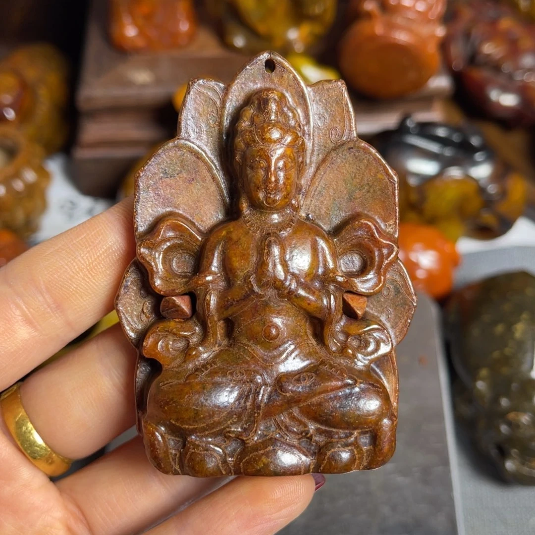 蛇纹石玉合金颈饰