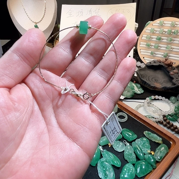 银S925镀金镶嵌手链石英质玉