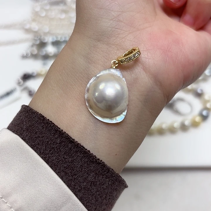 拼合珍珠（马贝珠）未镶嵌颈饰