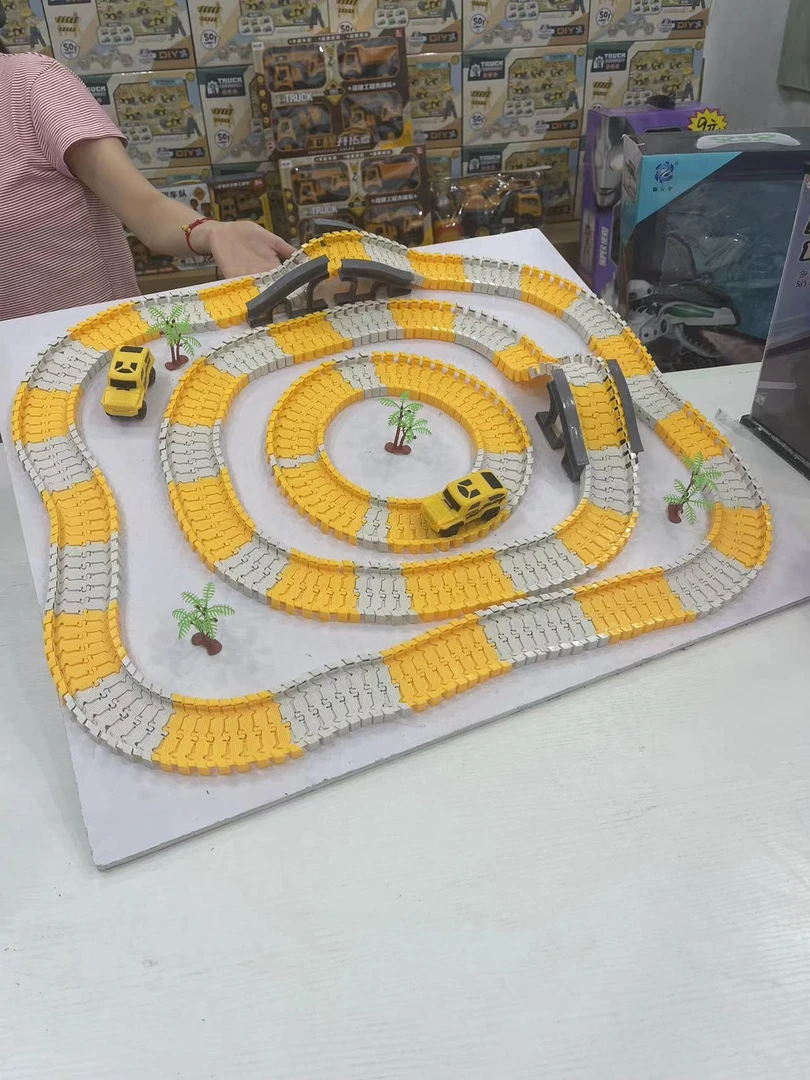 【艾】新款益智玩具六一礼物黄色拼装轨道玩具（电商盒发货）