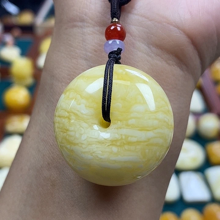 琥珀未镶嵌珠宝奇石11.52虎皮平安扣