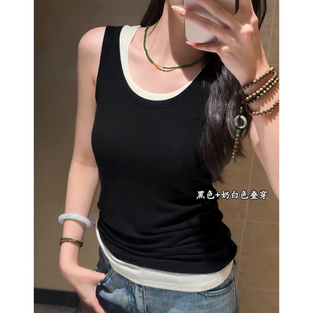 EMPRESS【桑蚕丝羊绒三色背心 高弹力亲肤舒适 单穿/叠穿必备单品】