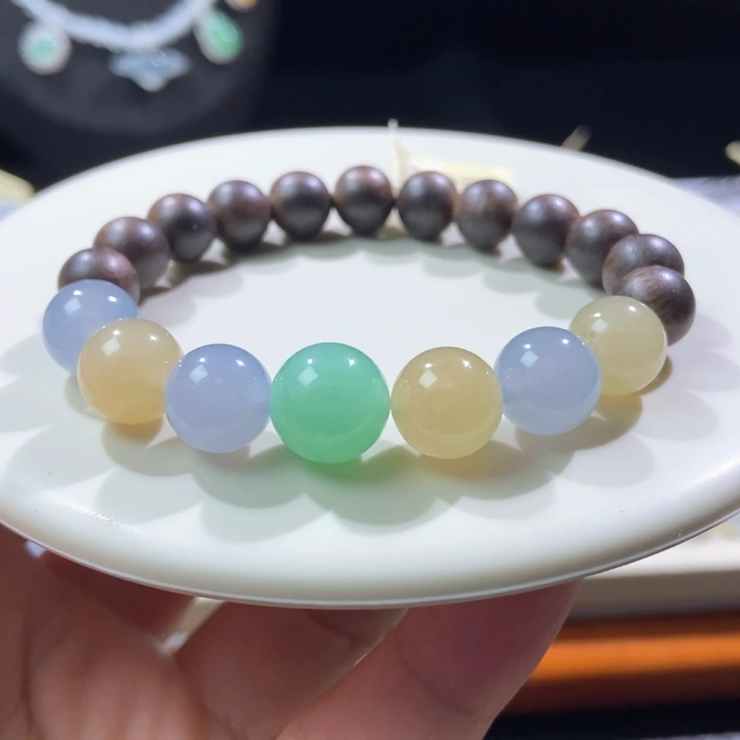 翡翠散珠甜色马卡龙10-11mm