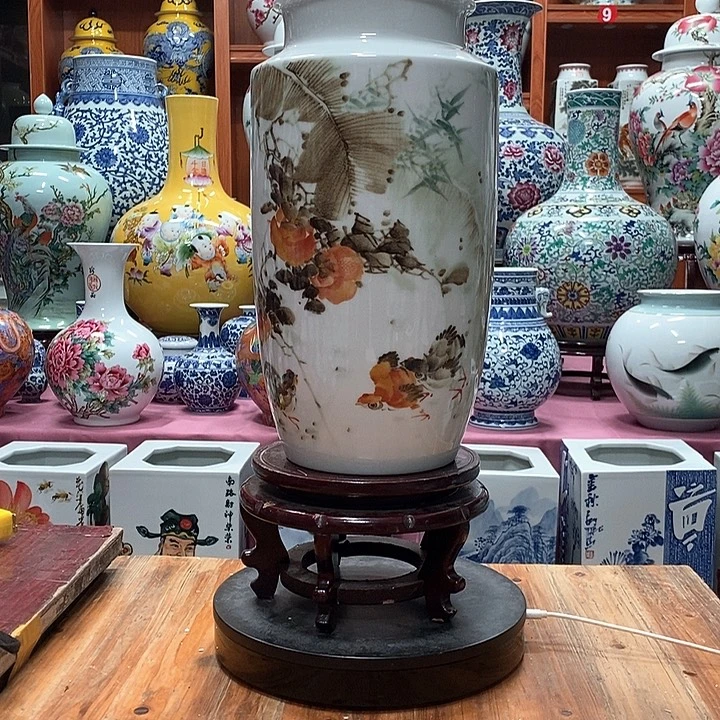 景德镇陶瓷手工手绘花瓶摆件