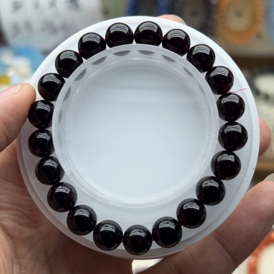 水晶手链未镶嵌9.2咪酒红石榴石