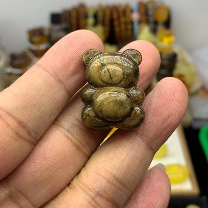 裸石琥珀未镶嵌根珀抱抱熊
