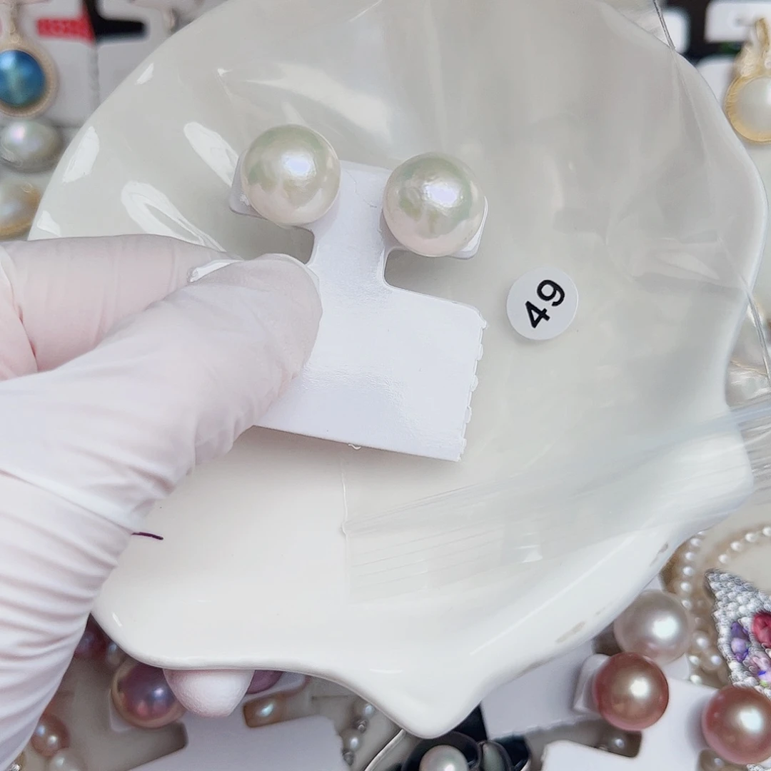 银S925镶嵌淡水珍珠耳饰