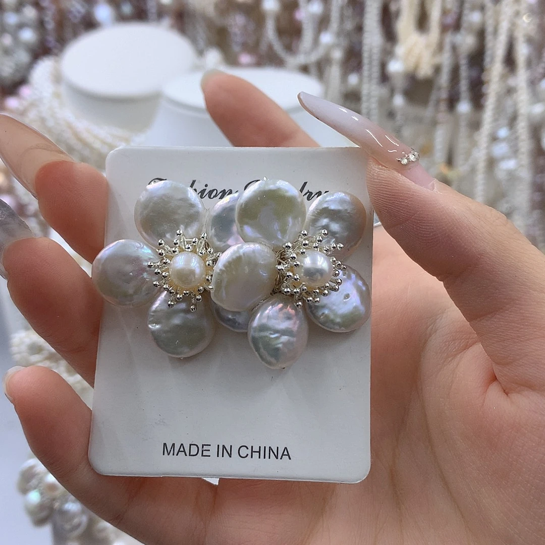 银S925镶嵌项链耳饰淡水珍珠