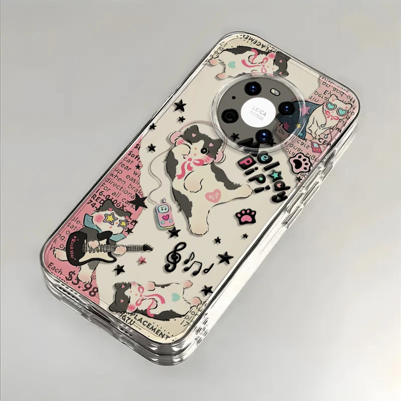 音乐猫猫适用华为Mate40手机壳Mate40Pro防摔Mate40E全包硅胶软