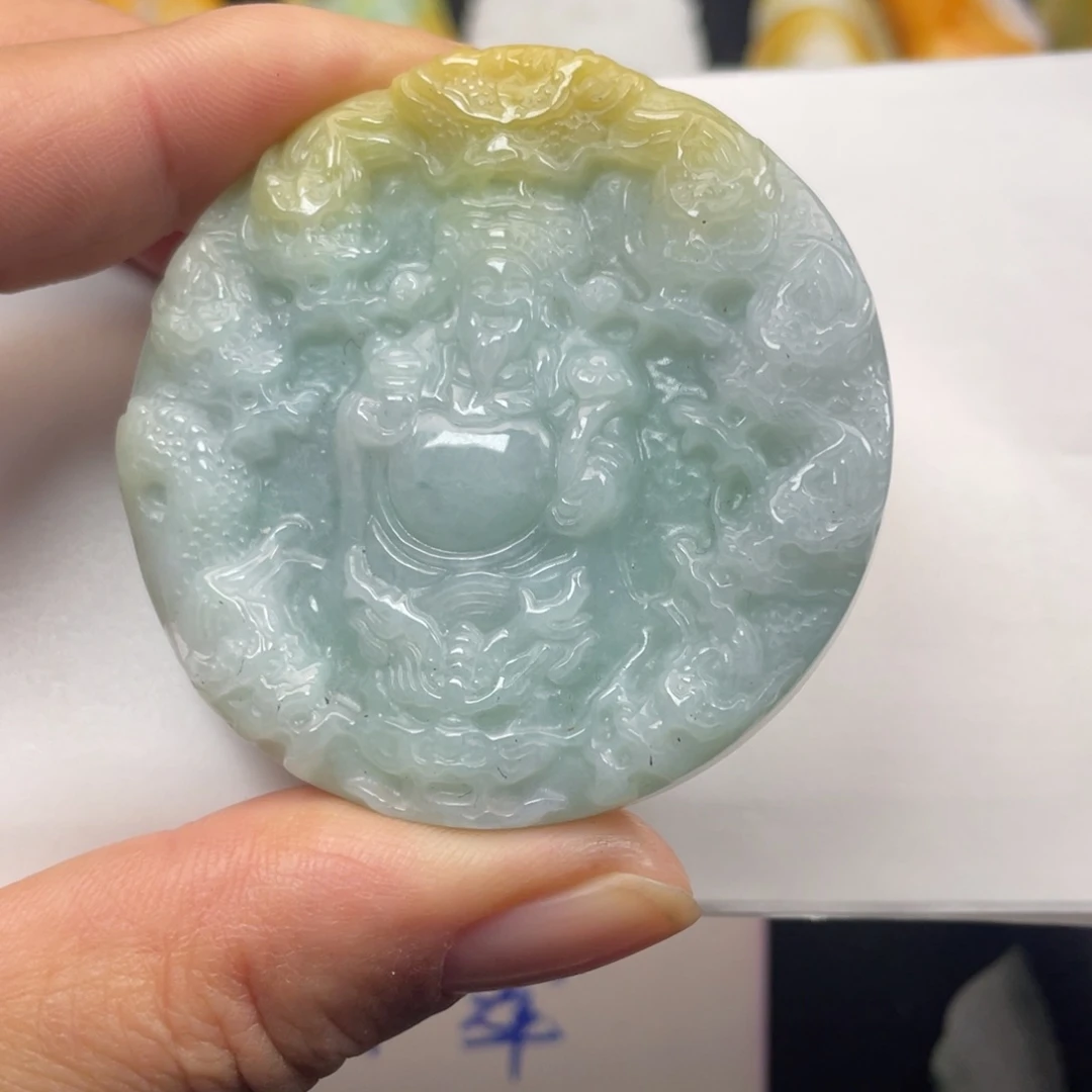 翡翠未镶嵌颈饰翡翠财神