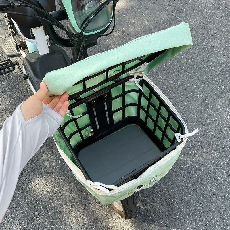 电动车车筐简约防水置物神器新国标电瓶车通用防尘防晒保护罩收纳