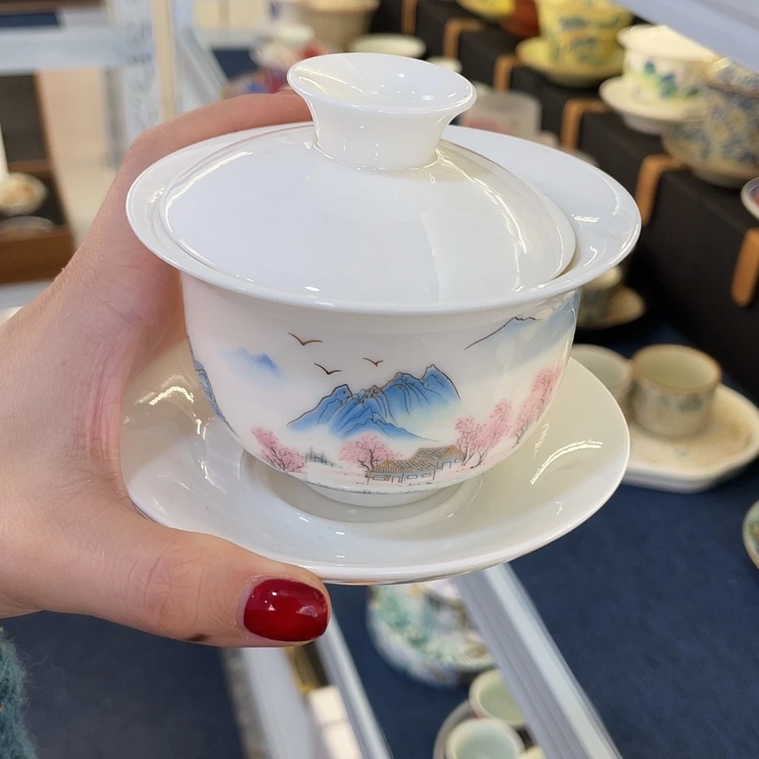 陶景德陶瓷盖碗茶具