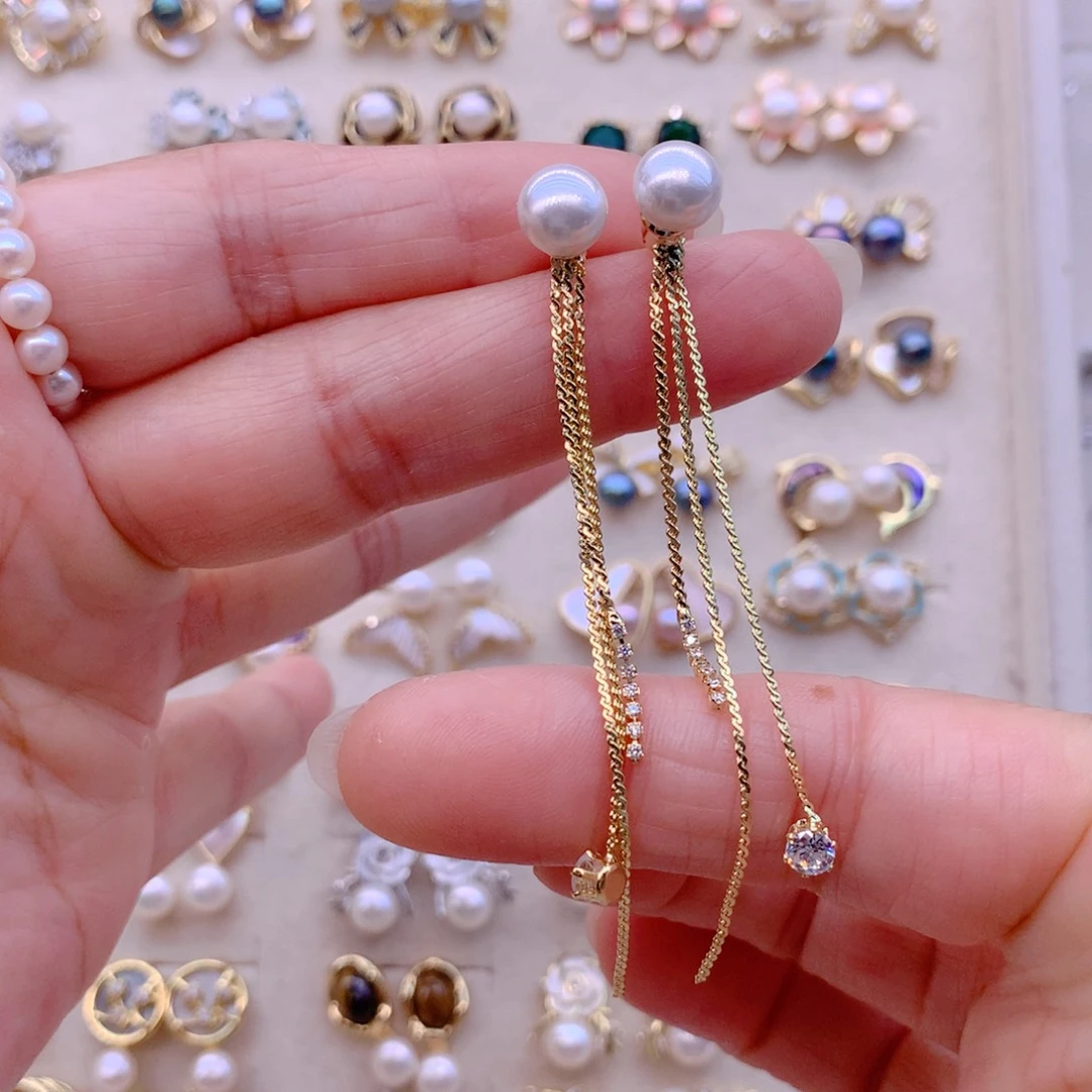 耳饰合金淡水珍珠