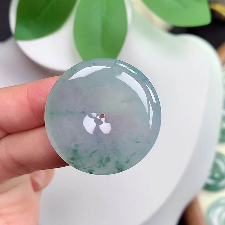 颈饰未镶嵌翡翠平安扣 31.5x6.4mm