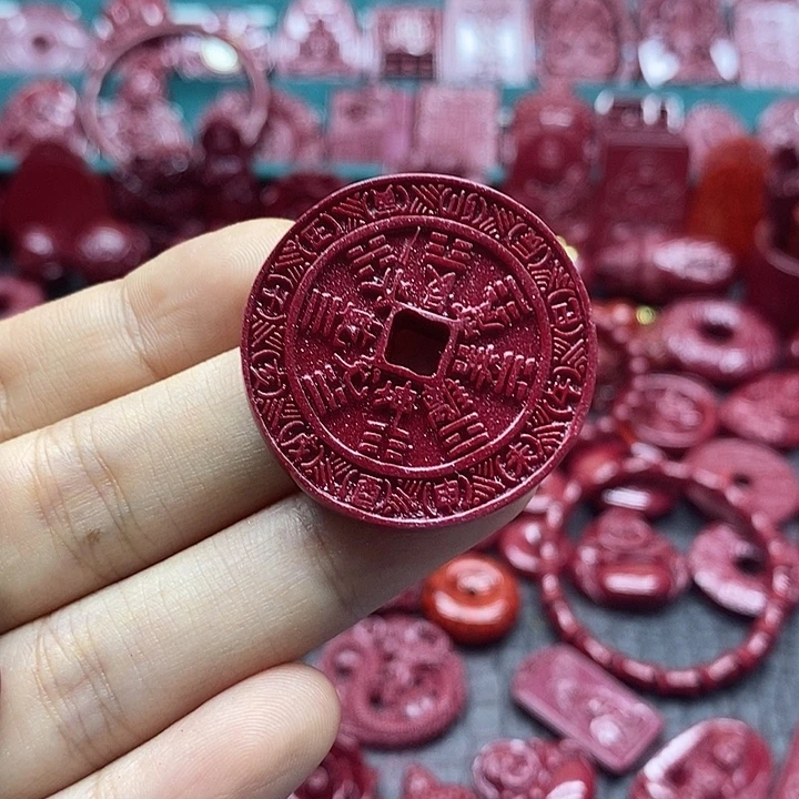 天然辰砂018朱砂吊坠