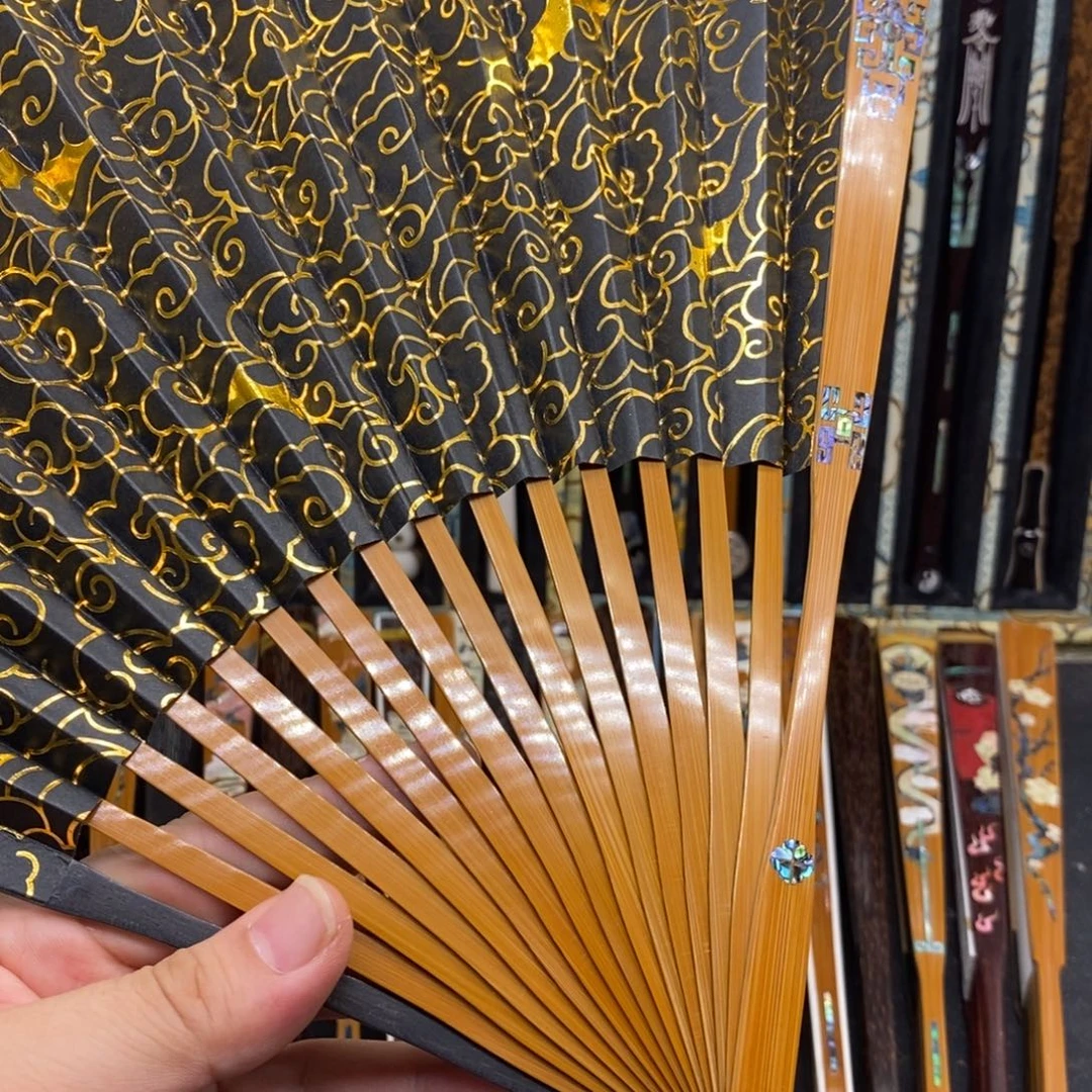 扇子檀窗螺钿三合折扇
