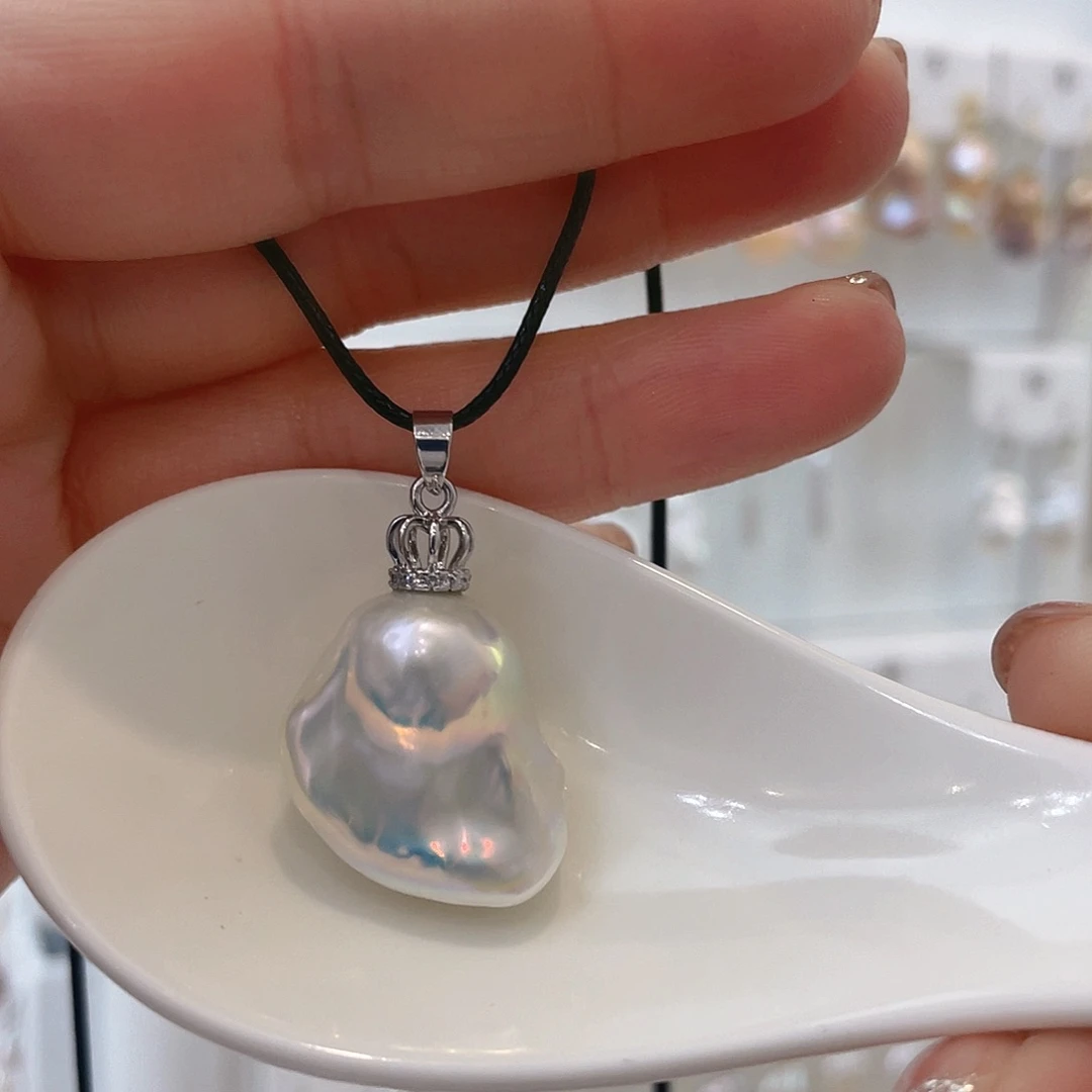 淡水珍珠颈饰银S925镀金镶嵌哈****嗝