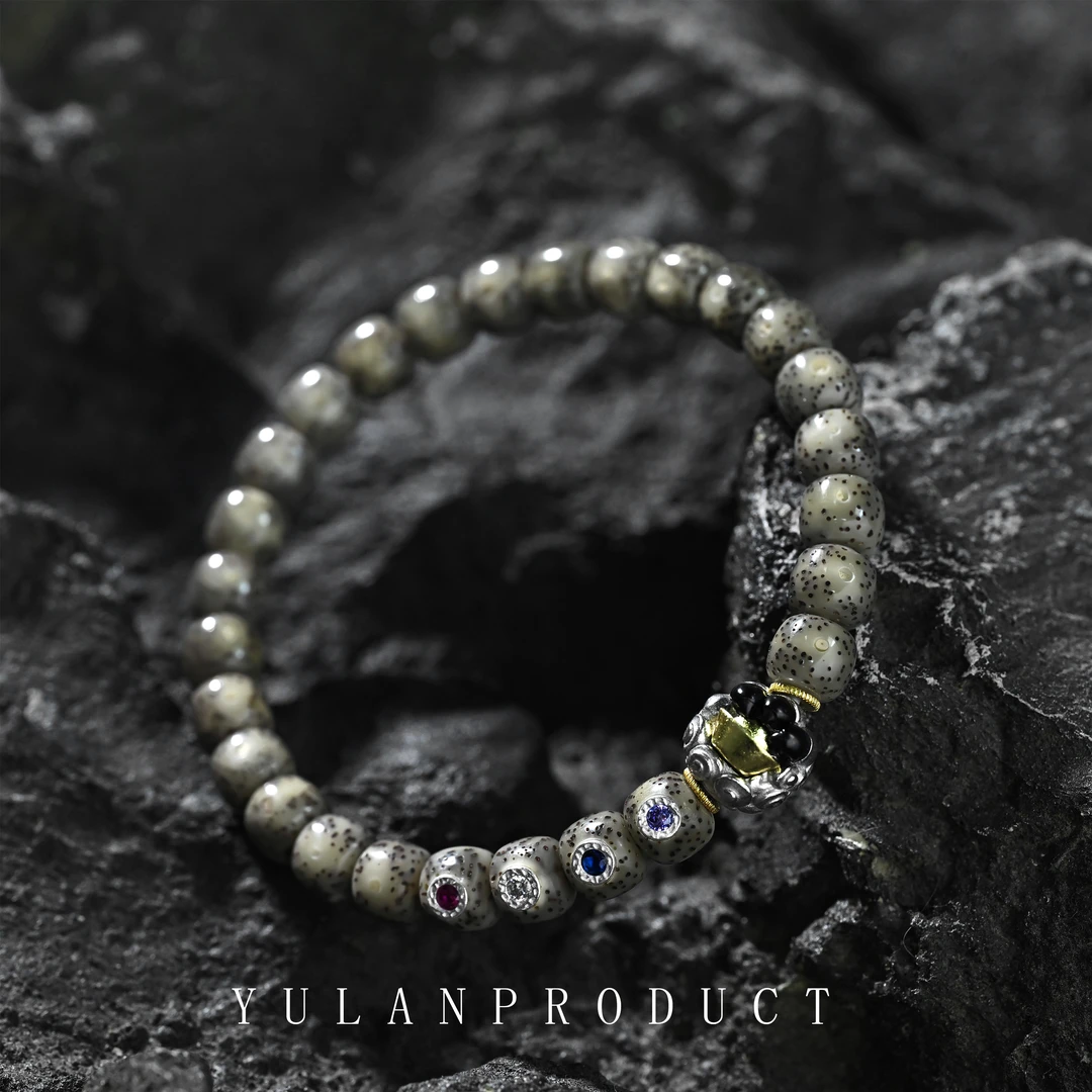 925银银制品 【抓宝珠】星月菩提-8*7冰透四钻镶嵌+抓宝珠搭配款