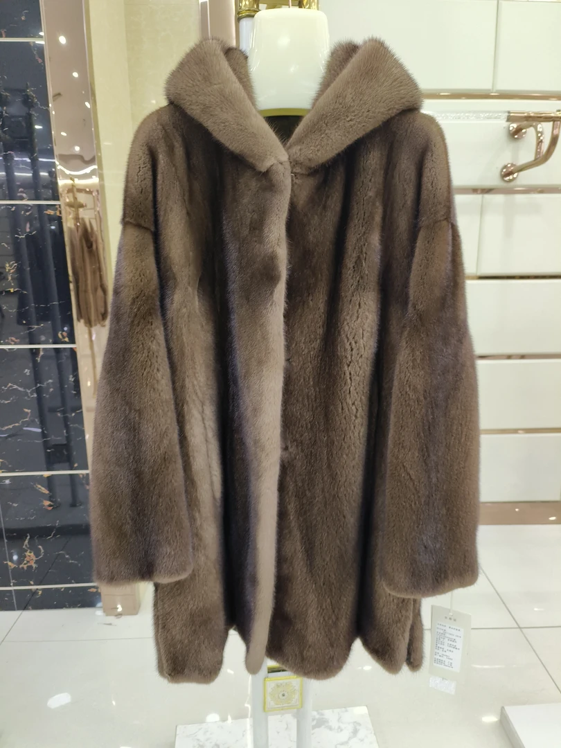 香云纱水貂绒大衣