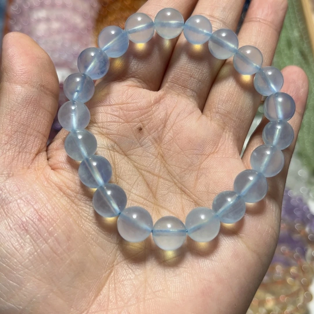 水晶手链未镶嵌张*香9mm 海蓝宝 拍十单一条