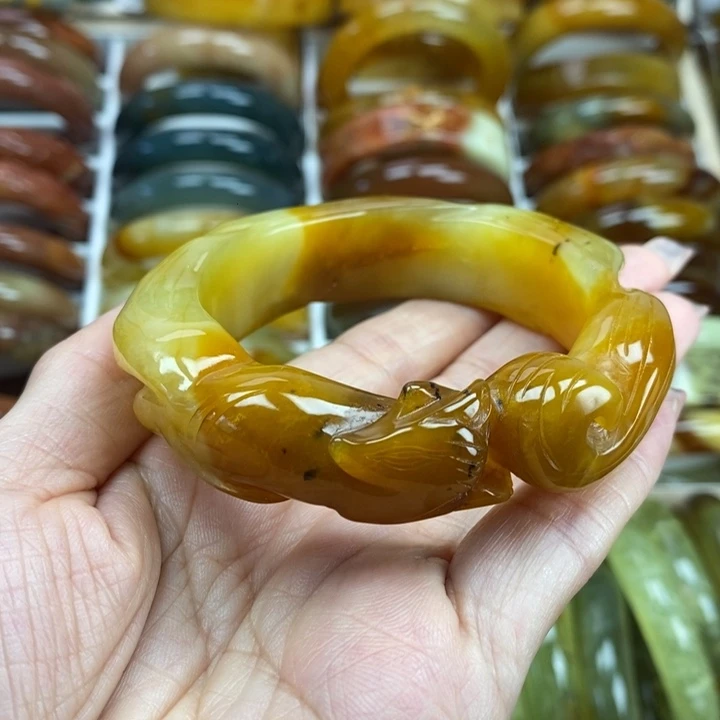 蛇纹石玉手镯未镶嵌55