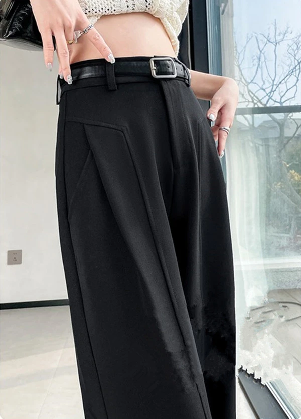 高腰西装裤女2025夏季新款黑色西裤垂感显瘦休闲百搭直筒阔腿裤