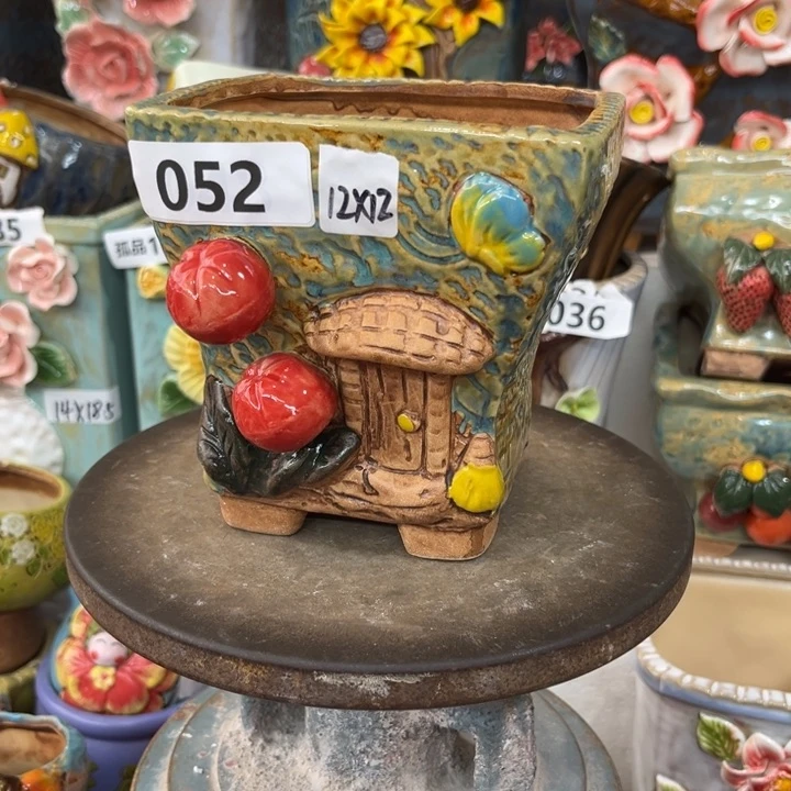 紫砂花盆粗陶材质多肉花盆